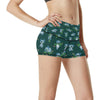 Koala Blue Design Print High Waisted Spandex Shorts-JTAMIGO.COM