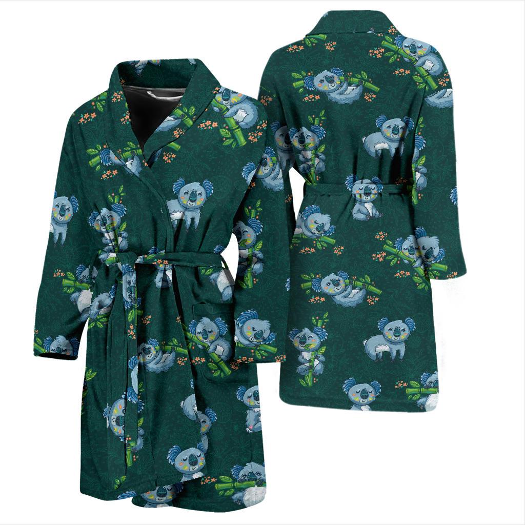 Koala Blue Design Print Men Bath Robe-JTAMIGO.COM