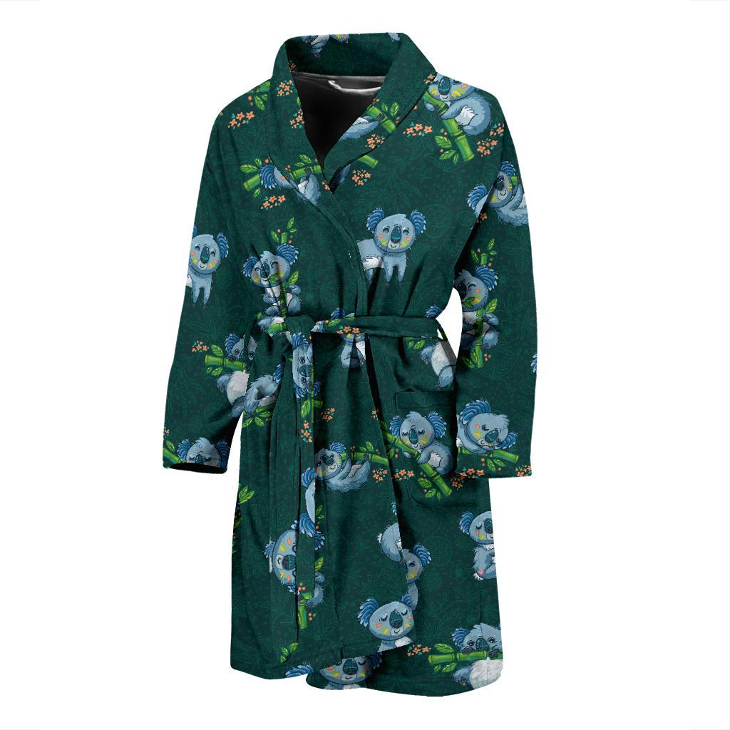 Koala Blue Design Print Men Bath Robe-JTAMIGO.COM