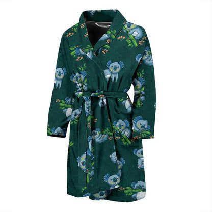 Koala Blue Design Print Men Bath Robe-JTAMIGO.COM