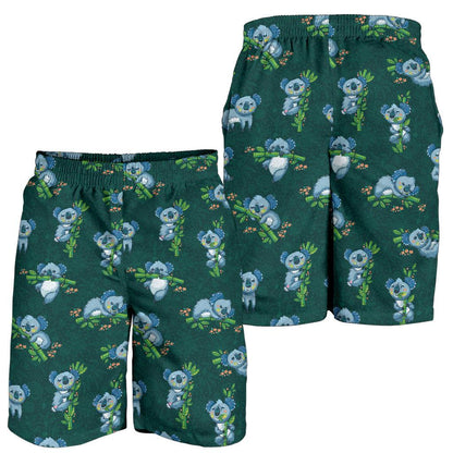 Koala Blue Design Print Mens Shorts-JTAMIGO.COM