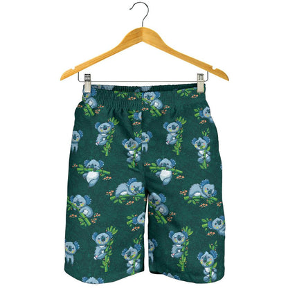 Koala Blue Design Print Mens Shorts-JTAMIGO.COM