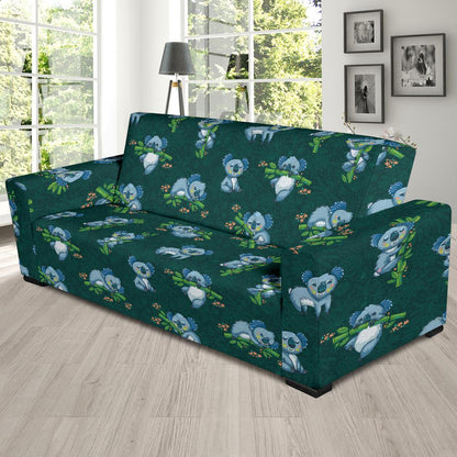 Koala Blue Design Print Sofa Slipcover-JTAMIGO.COM