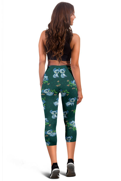 Koala Blue Design Print Women Capris