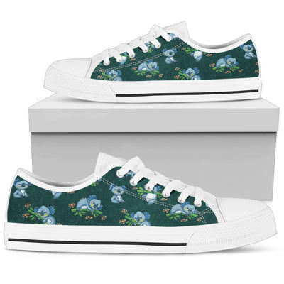 Koala Blue Design Print Women Low Top Shoes