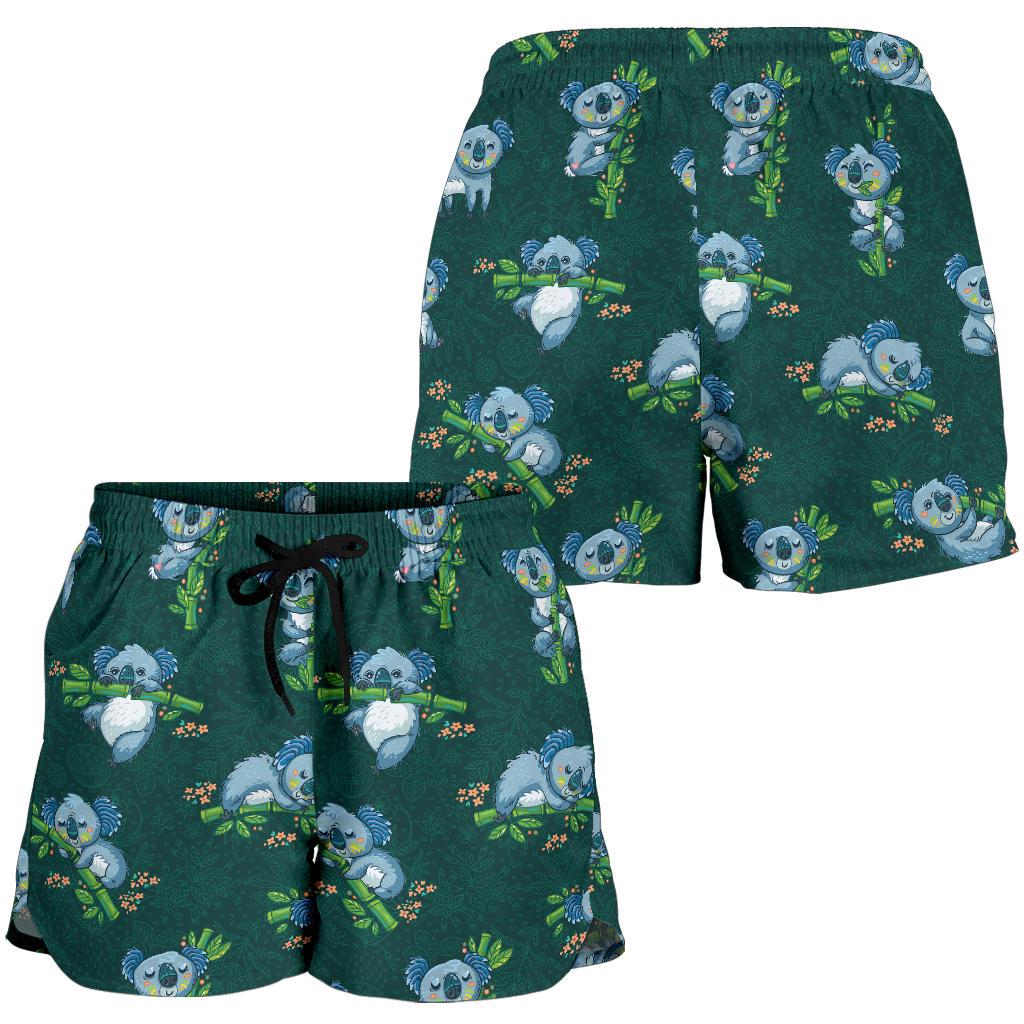 Koala Blue Design Print Women Shorts-JTAMIGO.COM