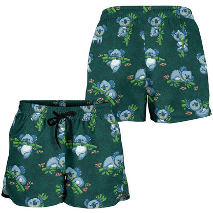 Koala Blue Design Print Women Shorts-JTAMIGO.COM