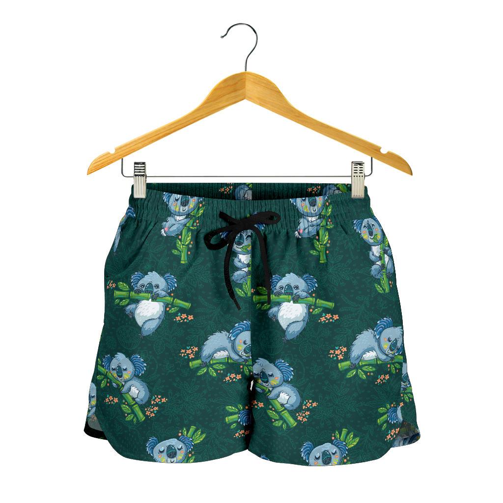 Koala Blue Design Print Women Shorts-JTAMIGO.COM