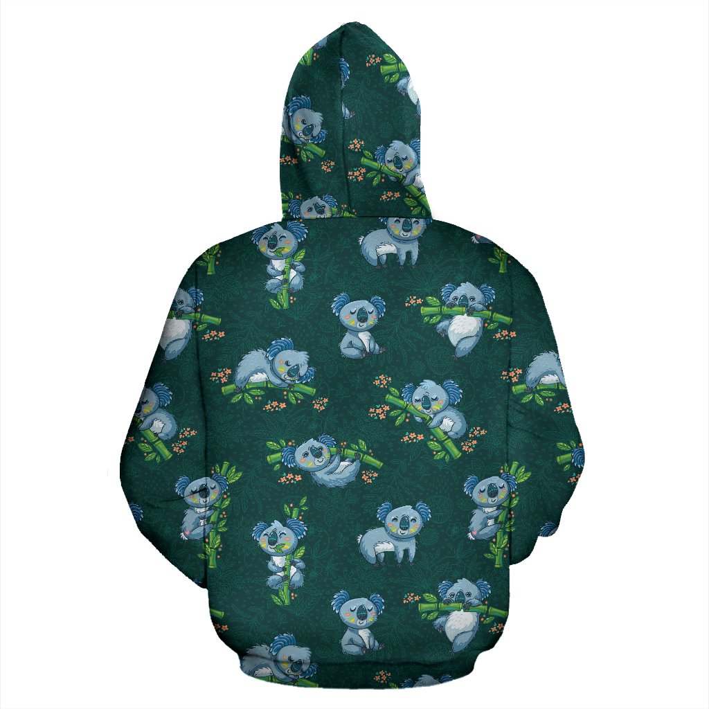 Koala Blue Design Print Zip Up Hoodie