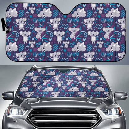 Koala Cute Themed Design Print Car Sun Shade For Windshield