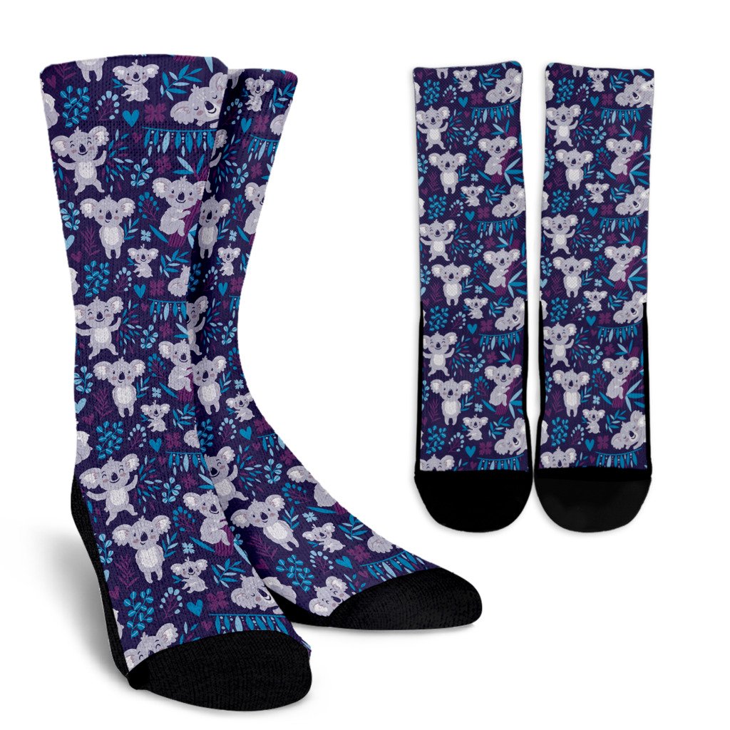 Koala Cute Themed Design Print Crew Socks