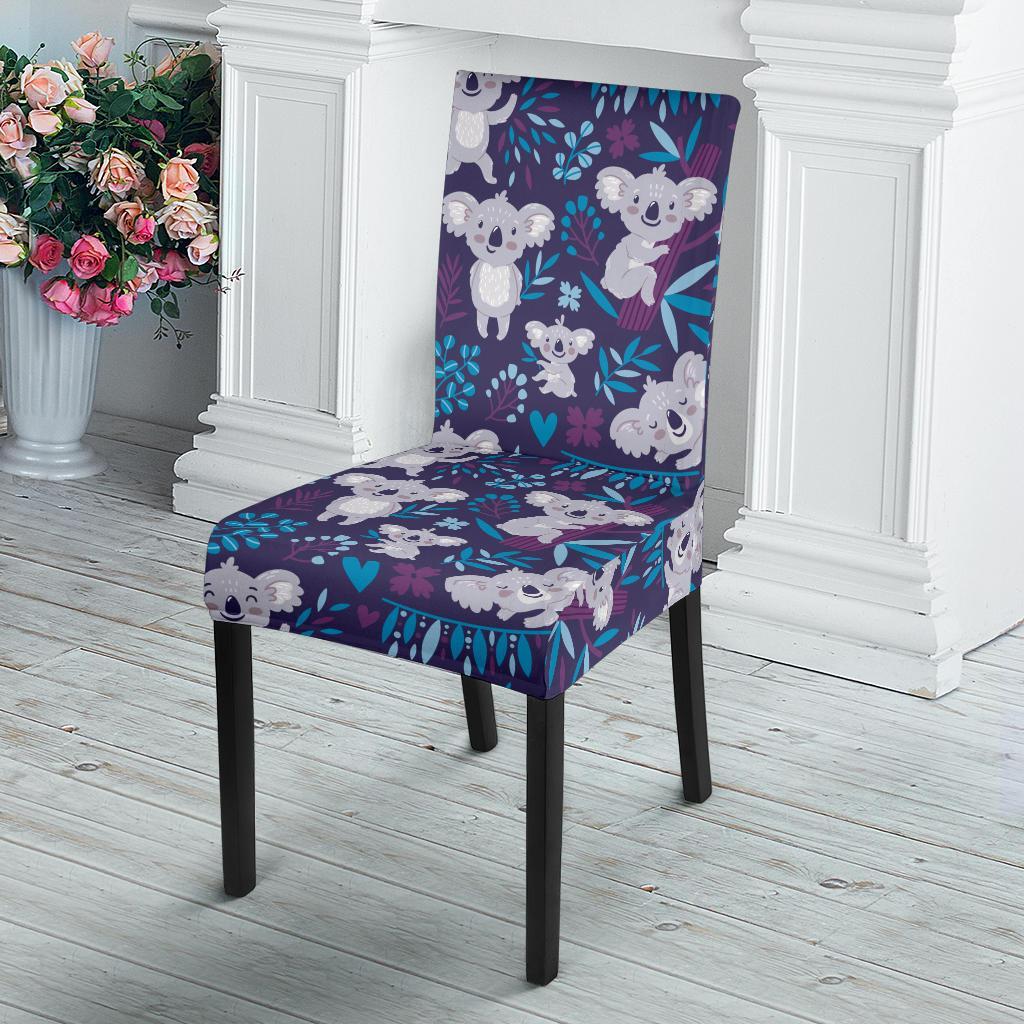 Koala Cute Themed Design Print Dining Chair Slipcover-JTAMIGO.COM
