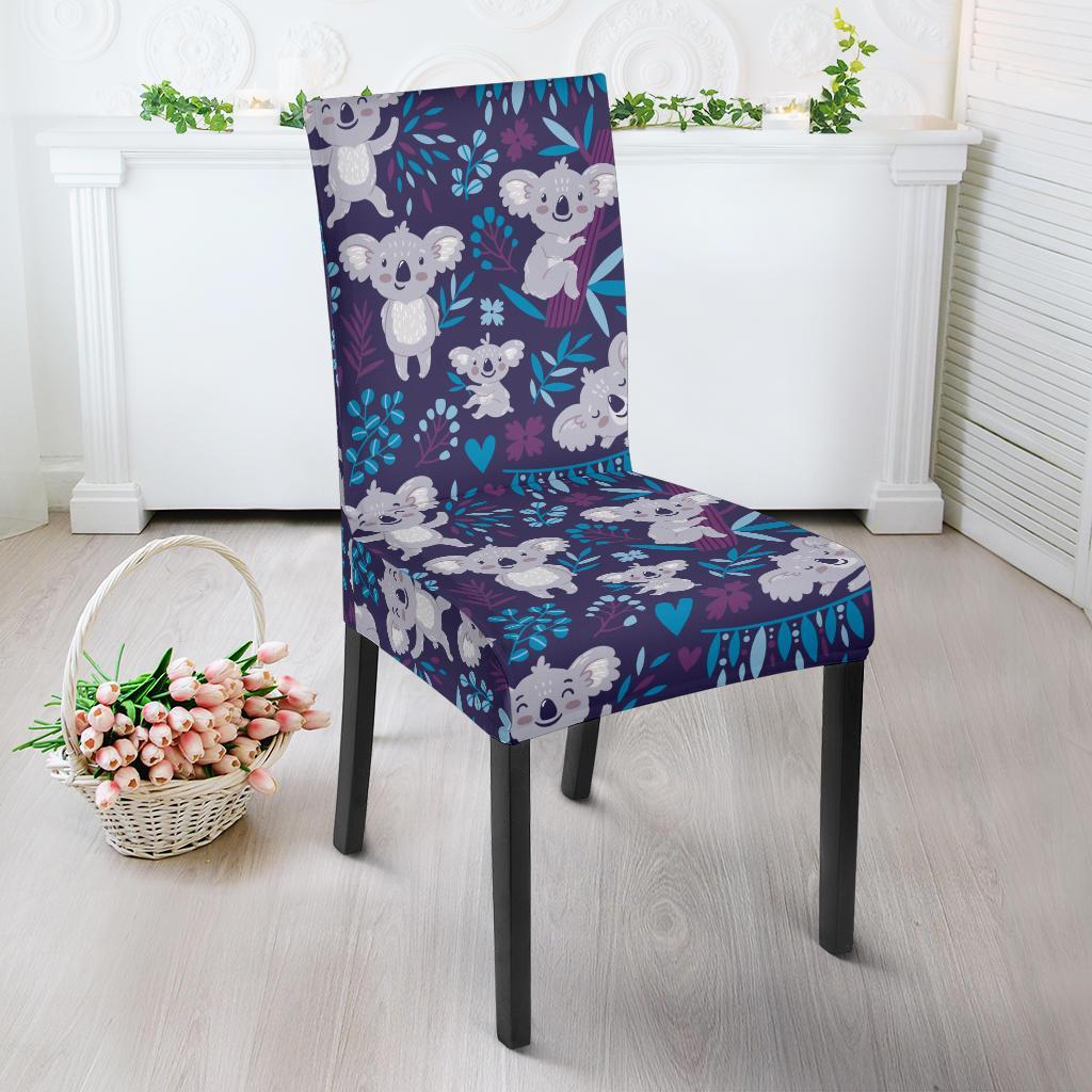 Koala Cute Themed Design Print Dining Chair Slipcover-JTAMIGO.COM