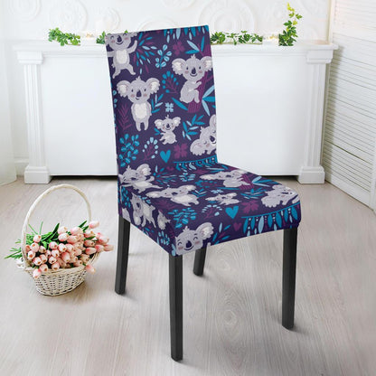Koala Cute Themed Design Print Dining Chair Slipcover-JTAMIGO.COM