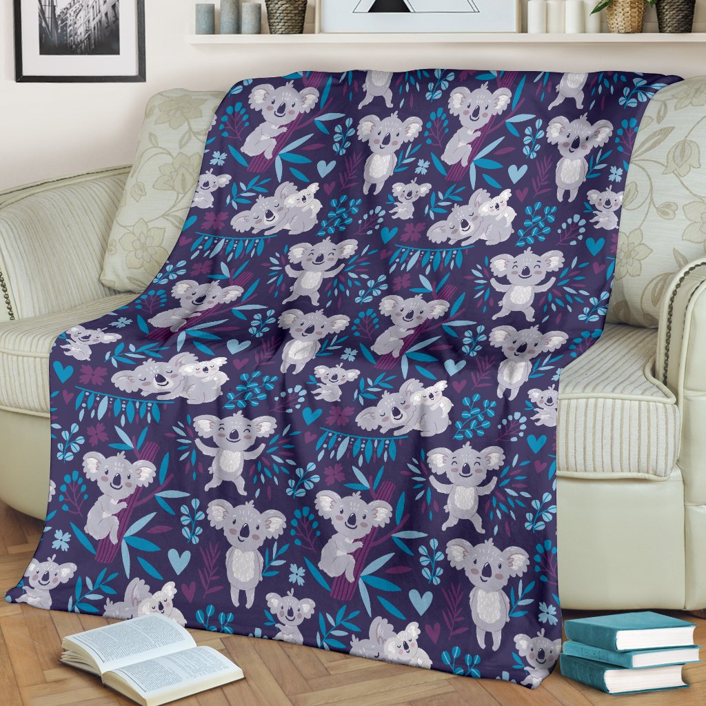 Koala Cute Themed Design Print Fleece Blanket