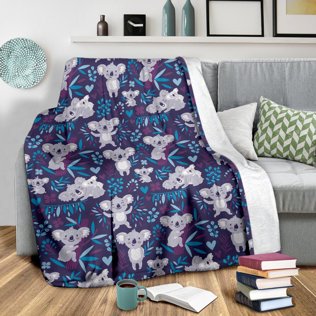 Koala Cute Themed Design Print Fleece Blanket