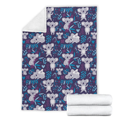 Koala Cute Themed Design Print Fleece Blanket