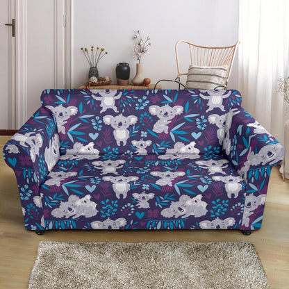 Koala Cute Themed Design Print Loveseat Slipcover-JTAMIGO.COM