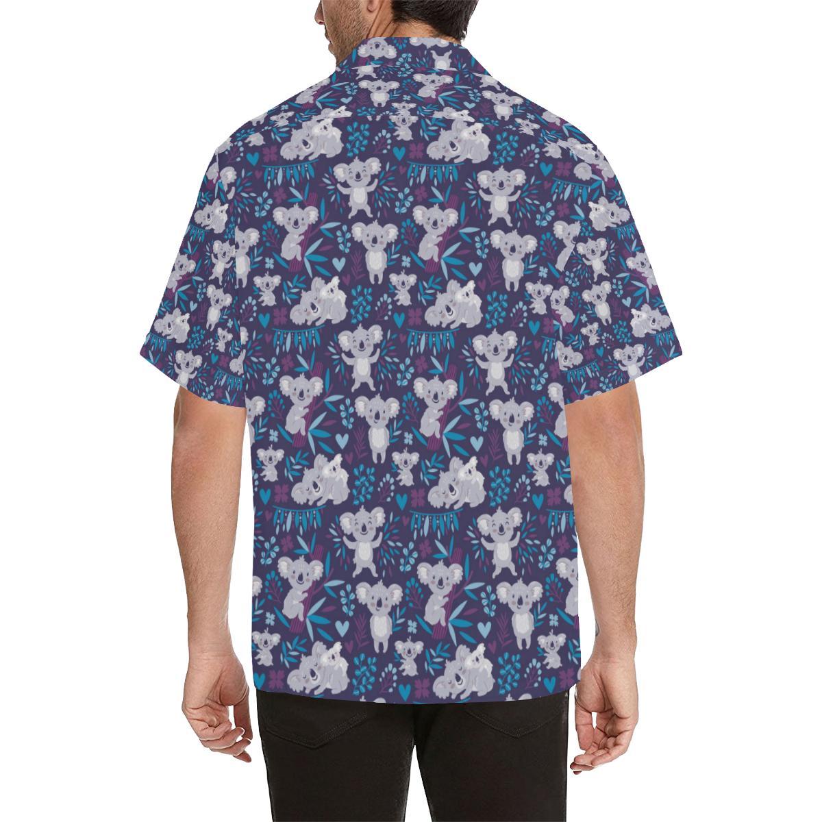 Koala Cute Themed Design Print Men Aloha Hawaiian Shirt