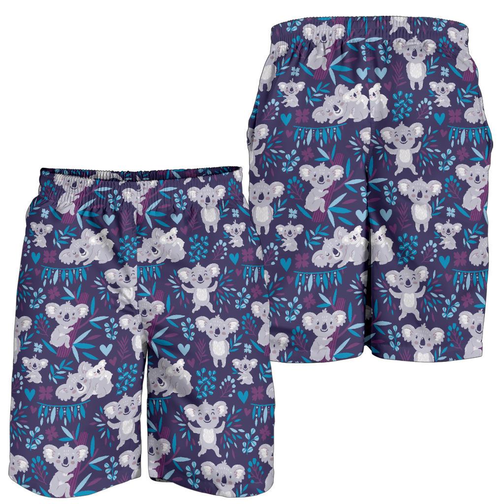 Koala Cute Themed Design Print Mens Shorts-JTAMIGO.COM