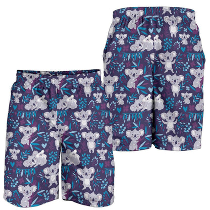 Koala Cute Themed Design Print Mens Shorts-JTAMIGO.COM
