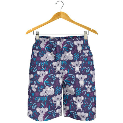 Koala Cute Themed Design Print Mens Shorts-JTAMIGO.COM