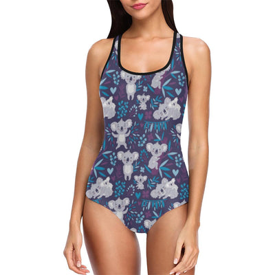 Koala Cute Themed Design Print One Piece Swimsuit-JTAMIGO.COM