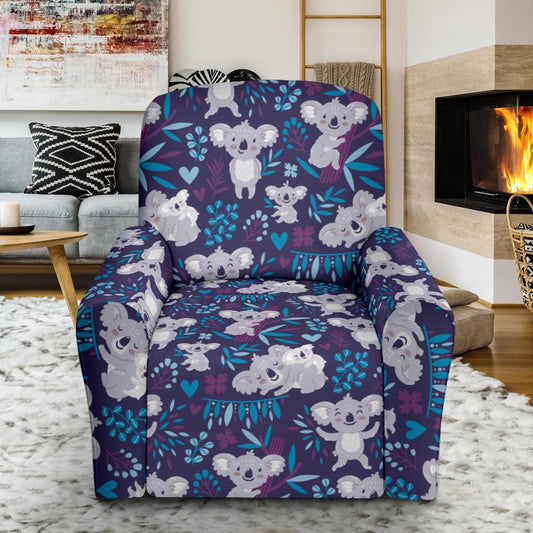 Koala Cute Themed Design Print Single Sofa Slipcover -JTAMIGO.COM