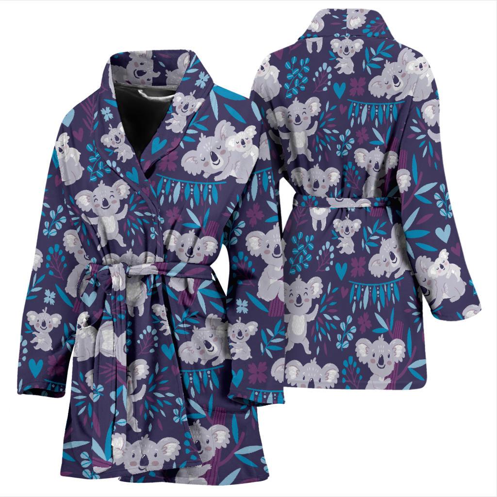 Koala Cute Themed Design Print Women Bath Robe-JTAMIGO.COM