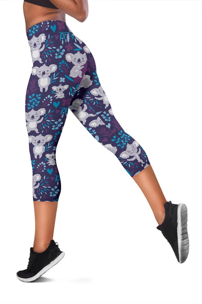 Koala Cute Themed Design Print Women Capris