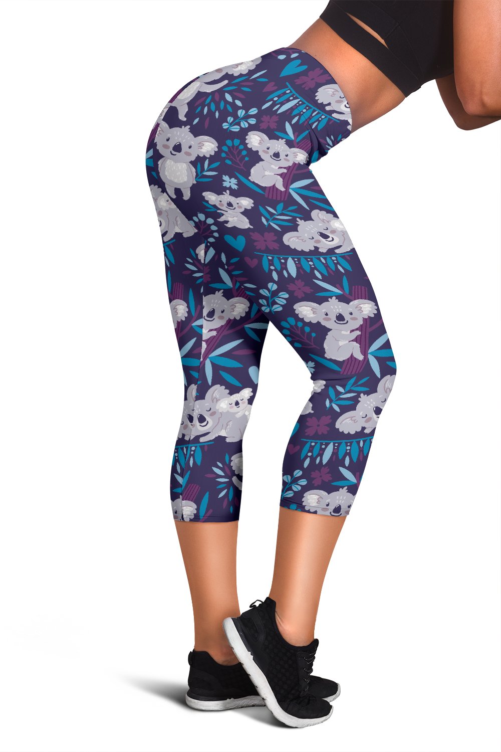 Koala Cute Themed Design Print Women Capris