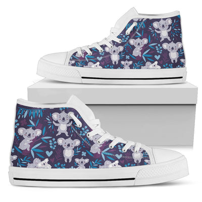 Koala Cute Themed Design Print Women High Top Shoes