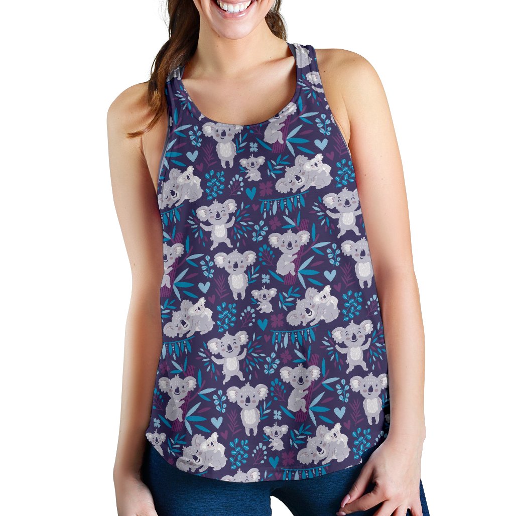 Koala Cute Themed Design Print Women Racerback Tank Top
