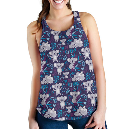 Koala Cute Themed Design Print Women Racerback Tank Top