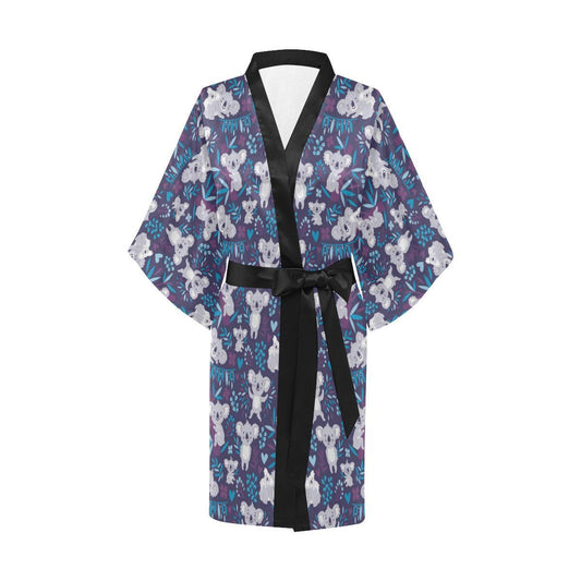 Koala Cute Themed Design Print Women Short Kimono Robe