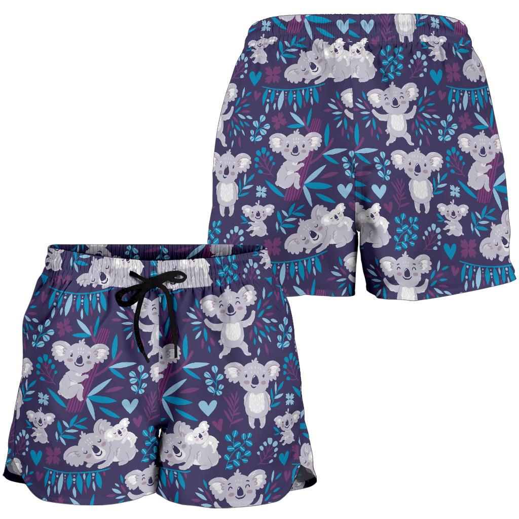 Koala Cute Themed Design Print Women Shorts-JTAMIGO.COM