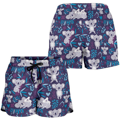 Koala Cute Themed Design Print Women Shorts-JTAMIGO.COM
