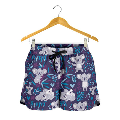 Koala Cute Themed Design Print Women Shorts-JTAMIGO.COM
