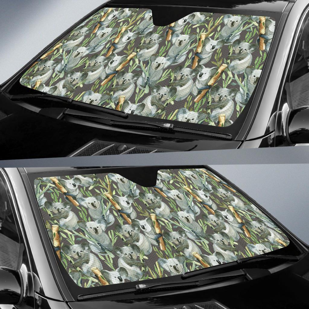 Koala Pattern Design Print Car Sun Shade For Windshield