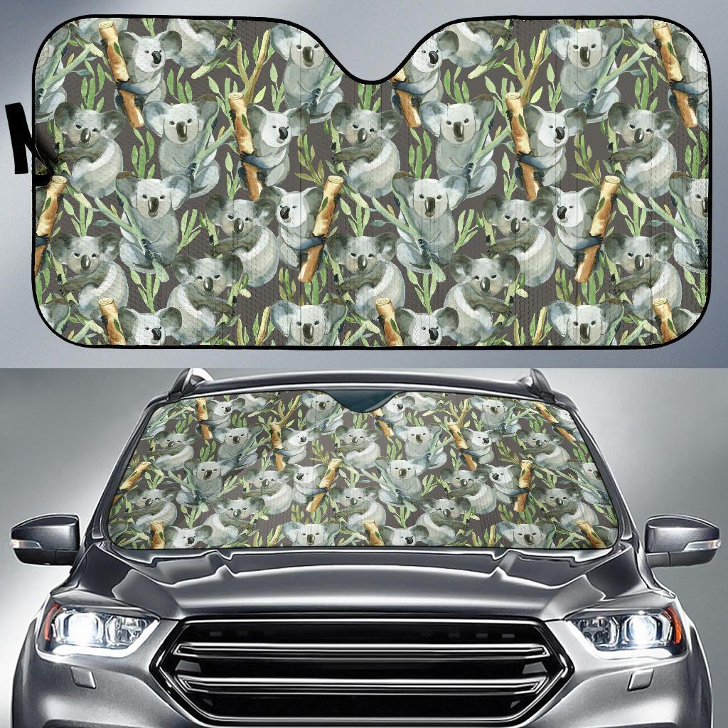 Koala Pattern Design Print Car Sun Shade For Windshield