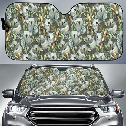 Koala Pattern Design Print Car Sun Shade For Windshield