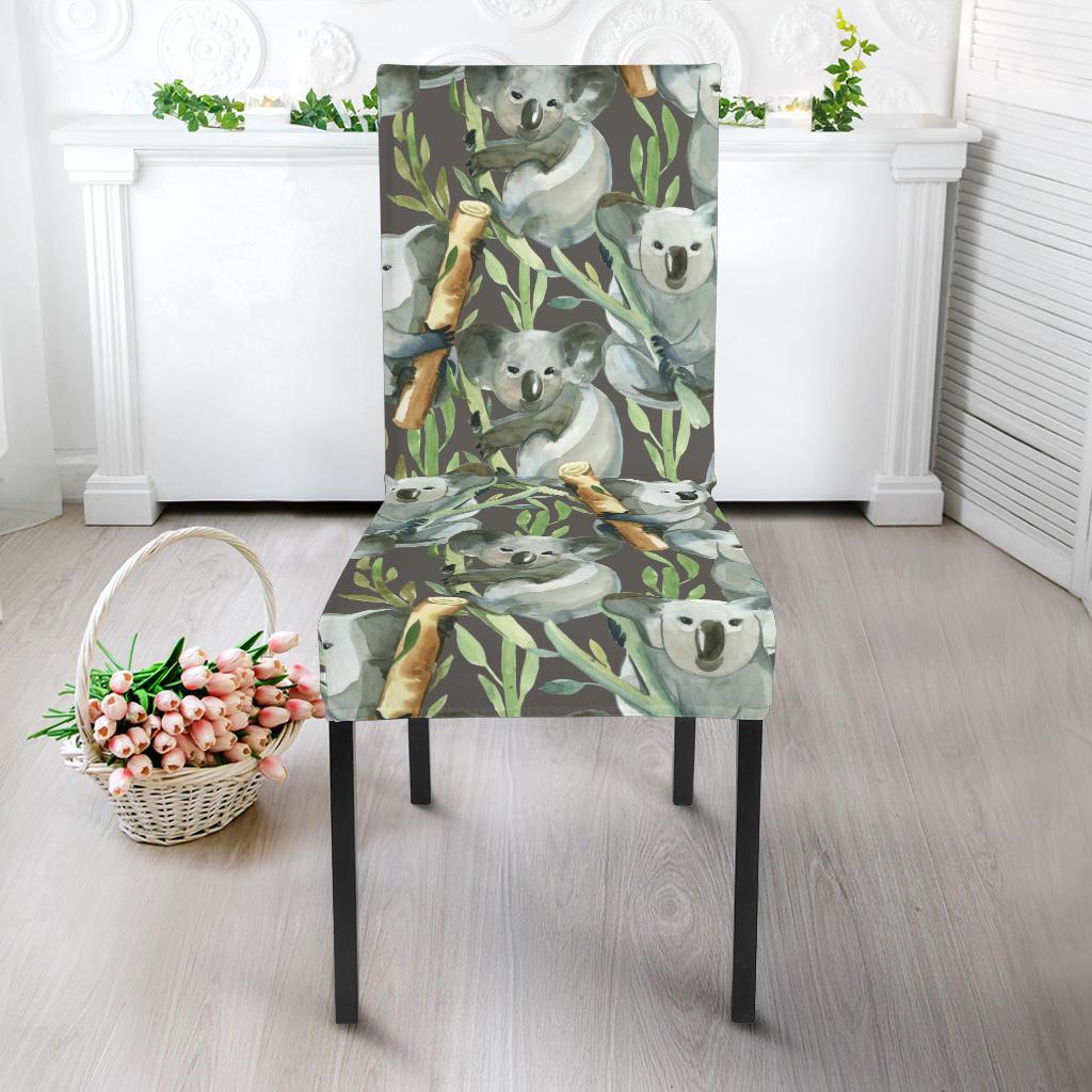 Koala Pattern Design Print Dining Chair Slipcover-JTAMIGO.COM