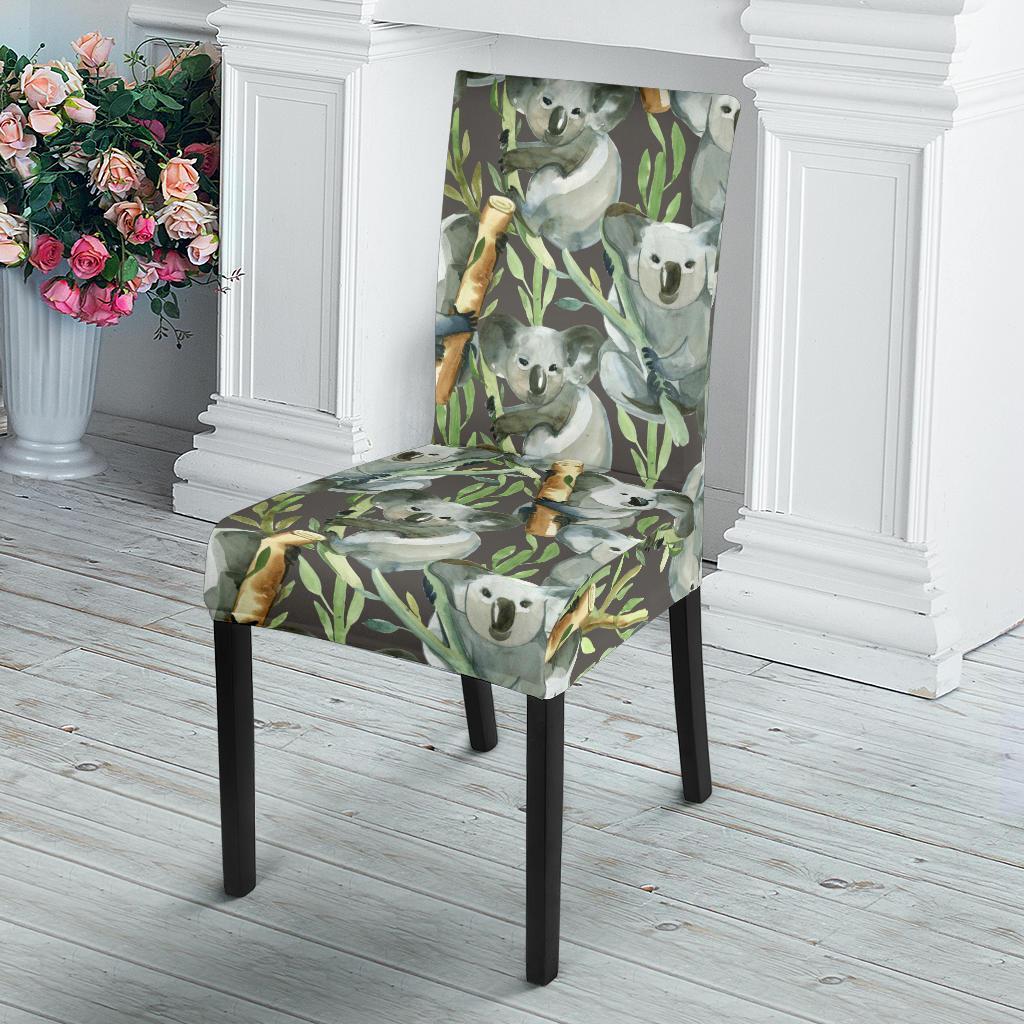 Koala Pattern Design Print Dining Chair Slipcover-JTAMIGO.COM