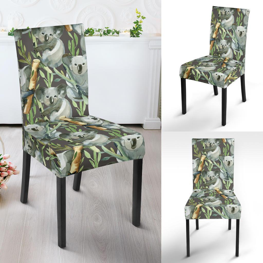 Koala Pattern Design Print Dining Chair Slipcover-JTAMIGO.COM