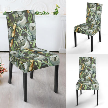 Koala Pattern Design Print Dining Chair Slipcover-JTAMIGO.COM