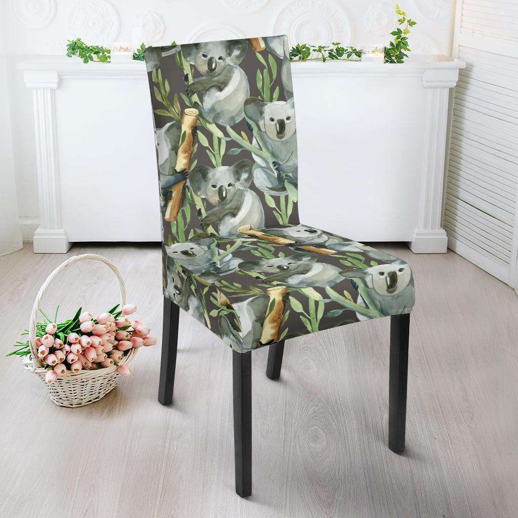 Koala Pattern Design Print Dining Chair Slipcover-JTAMIGO.COM