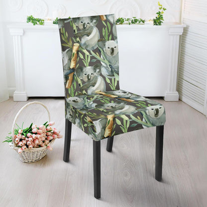 Koala Pattern Design Print Dining Chair Slipcover-JTAMIGO.COM