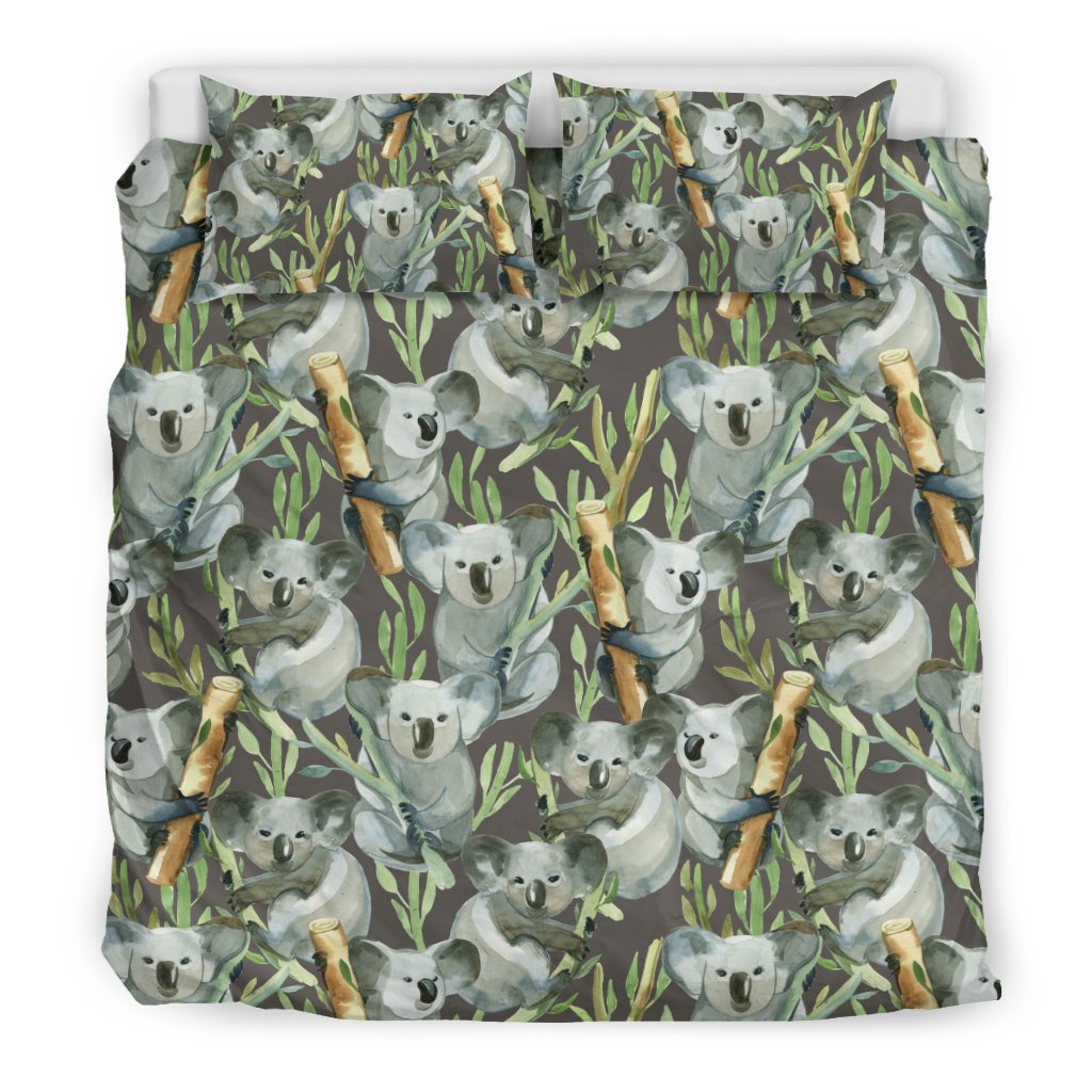 Koala Pattern Design Print Duvet Cover Bedding Set