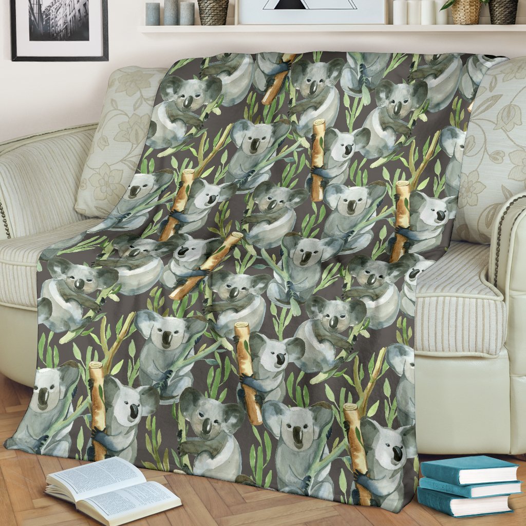 Koala Pattern Design Print Fleece Blanket