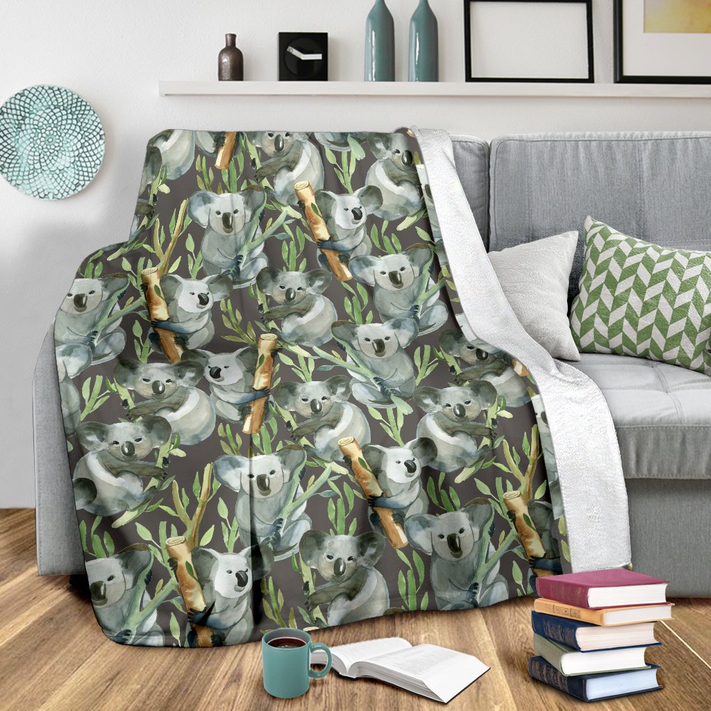 Koala Pattern Design Print Fleece Blanket
